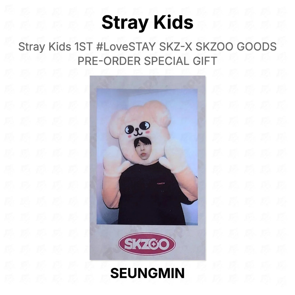 Stray Kids 1ST #LoveSTAY SKZ-X SKZOO GOODS PRE-ORDER SPECIAL GIFT Official Photocard