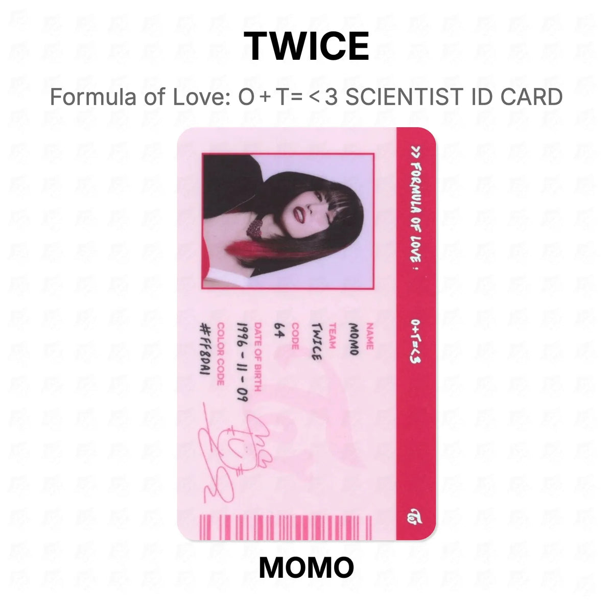 TWICE Formula of Love: O+T=<3 SCIENTIST ID CARD Official Photocard