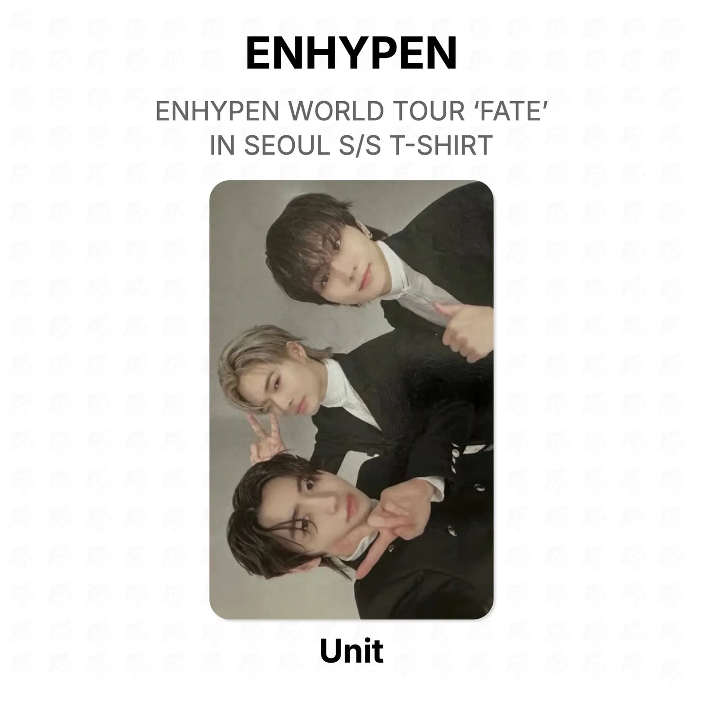 ENHYPEN WORLD TOUR ‘FATE’ IN SEOUL S/S T-SHIRT Official Photocard