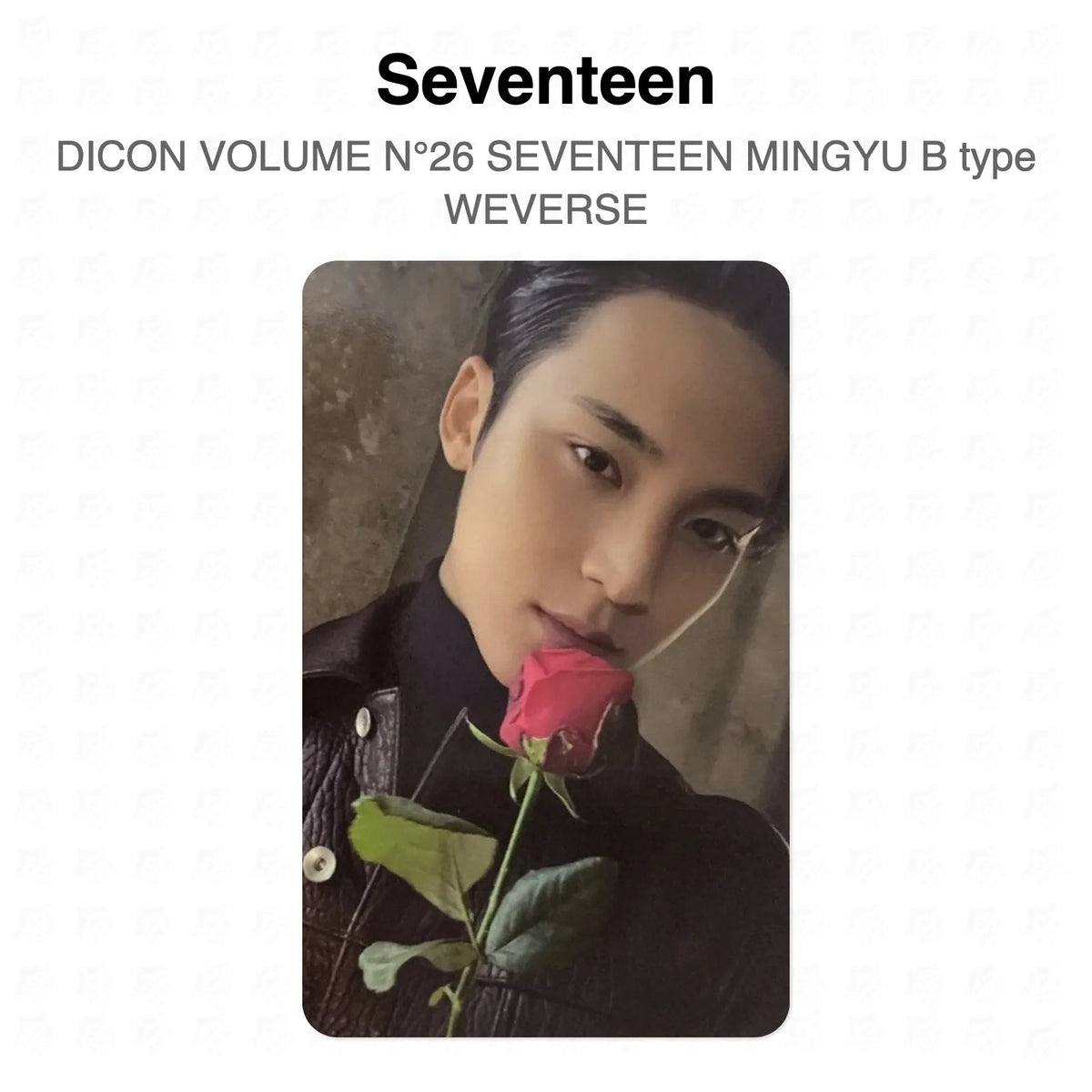 Seventeen DICON VOLUME N°26 SEVENTEEN MINGYU B type WEVERSE Official Photocard