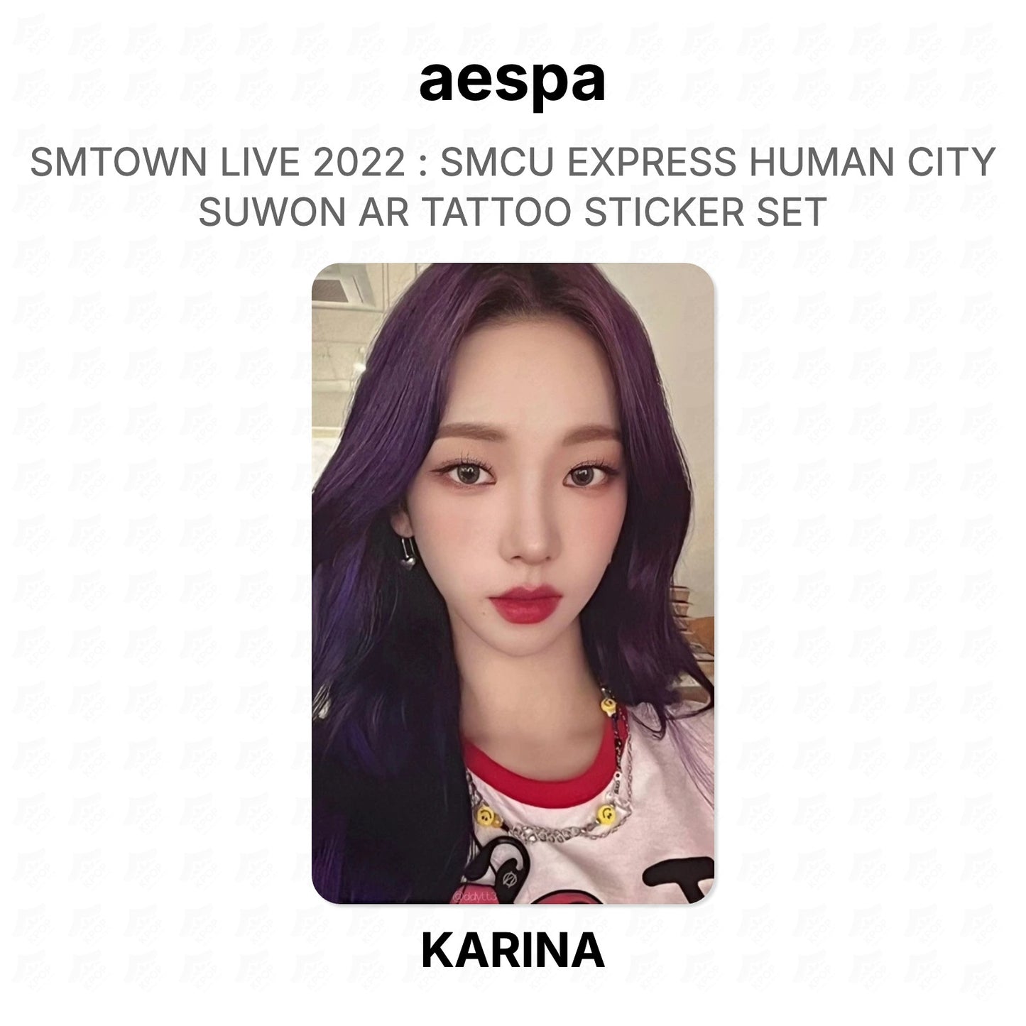 aespa SMTOWN LIVE 2022 : SMCU EXPRESS HUMAN CITY SUWON AR TATTOO STICKER SET Official Photocard