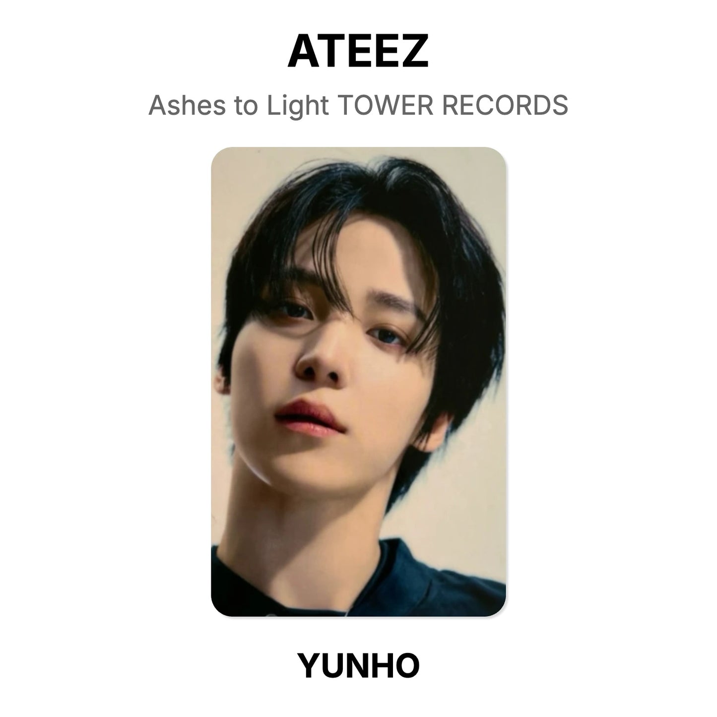 ATEEZ Ashes to Light TOWER RECORDS photocard oficial