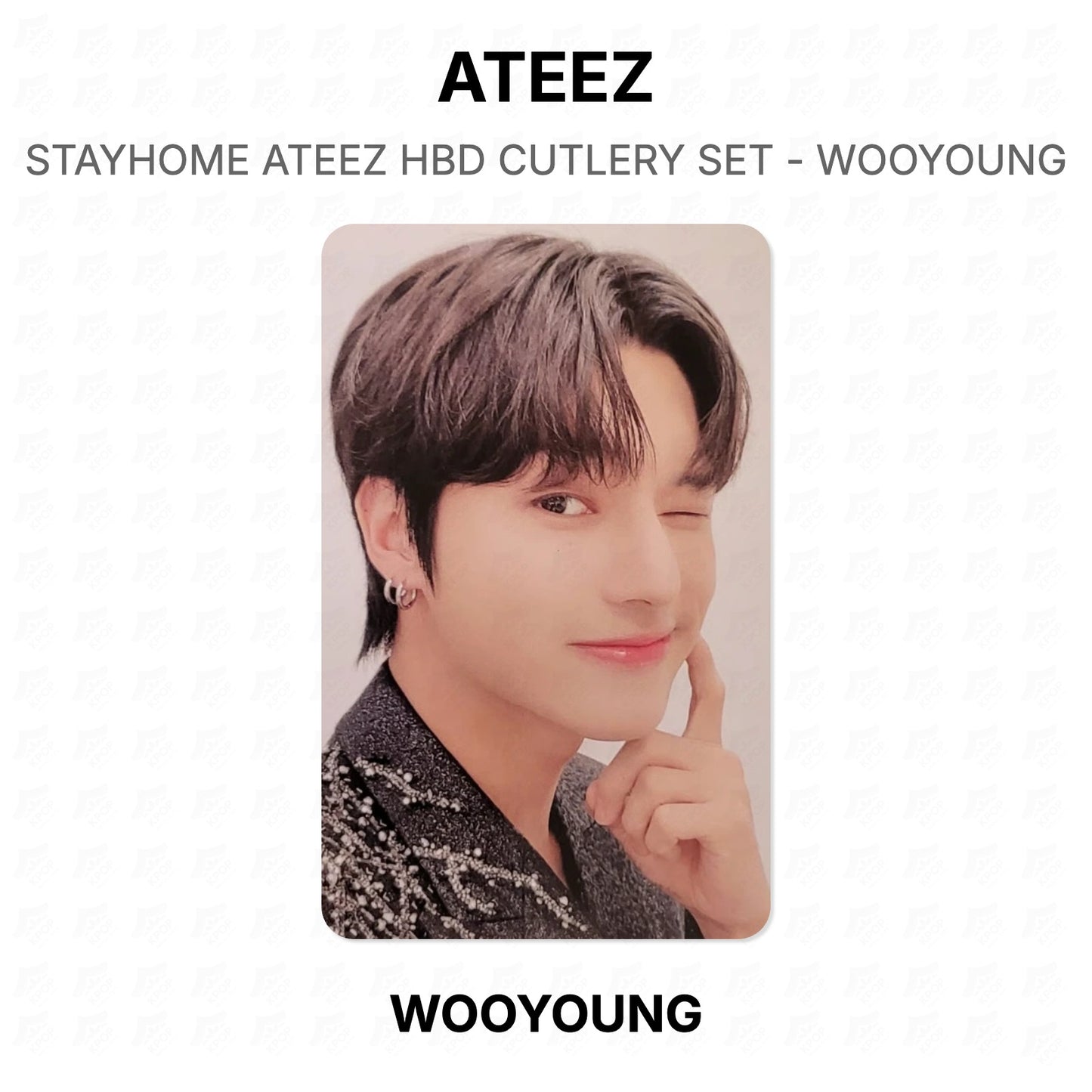 ATEEZ STAYHOME ATEEZ HBD CUTLERY SET - WOOYOUNG Official Photocard