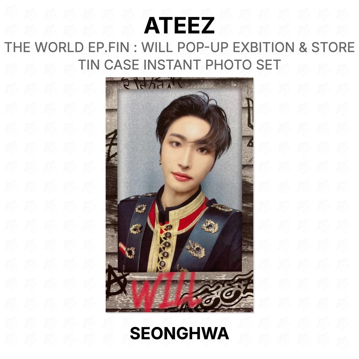 ATEEZ THE WORLD EP.FIN : WILL POP-UP EXBITION & STORE TIN CASE INSTANT PHOTO SET Official Photocard