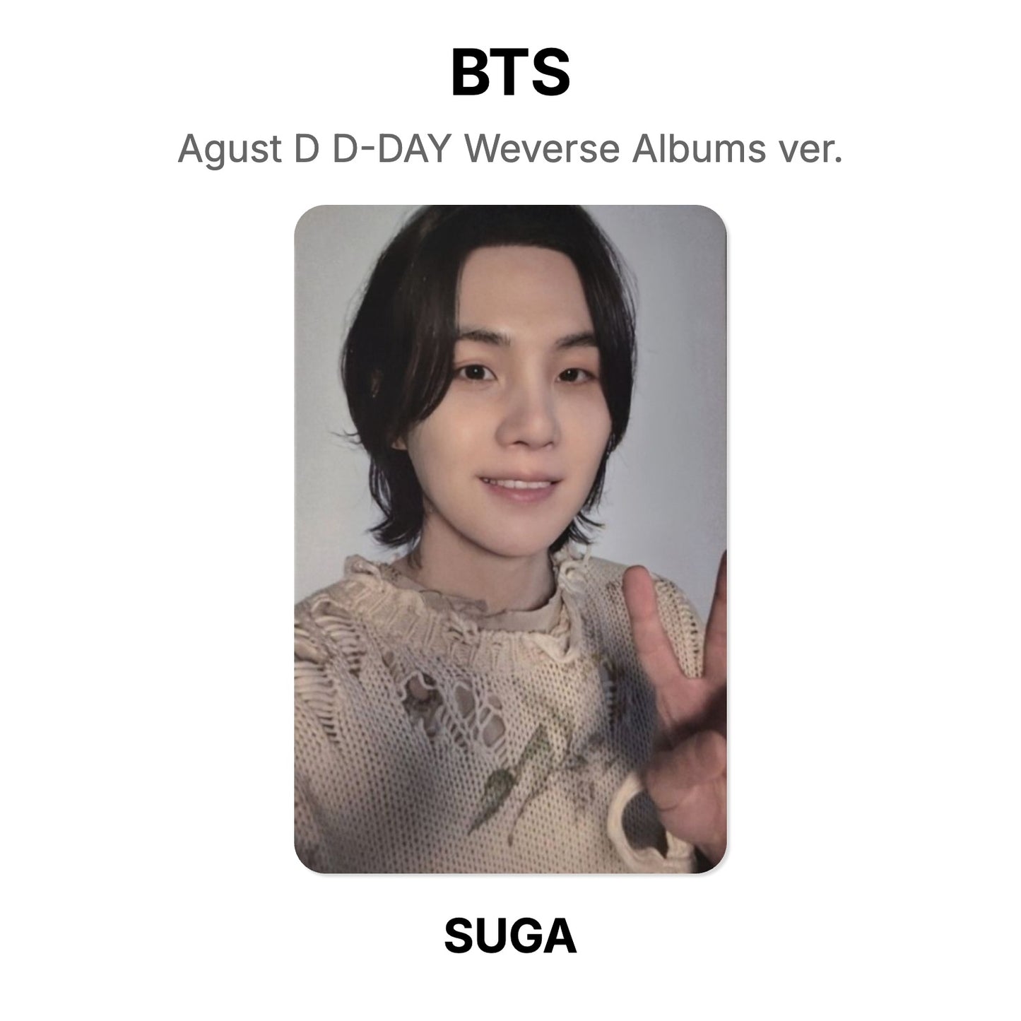 BTS Agust D D-DAY Weverse Albums ver. photocard oficial