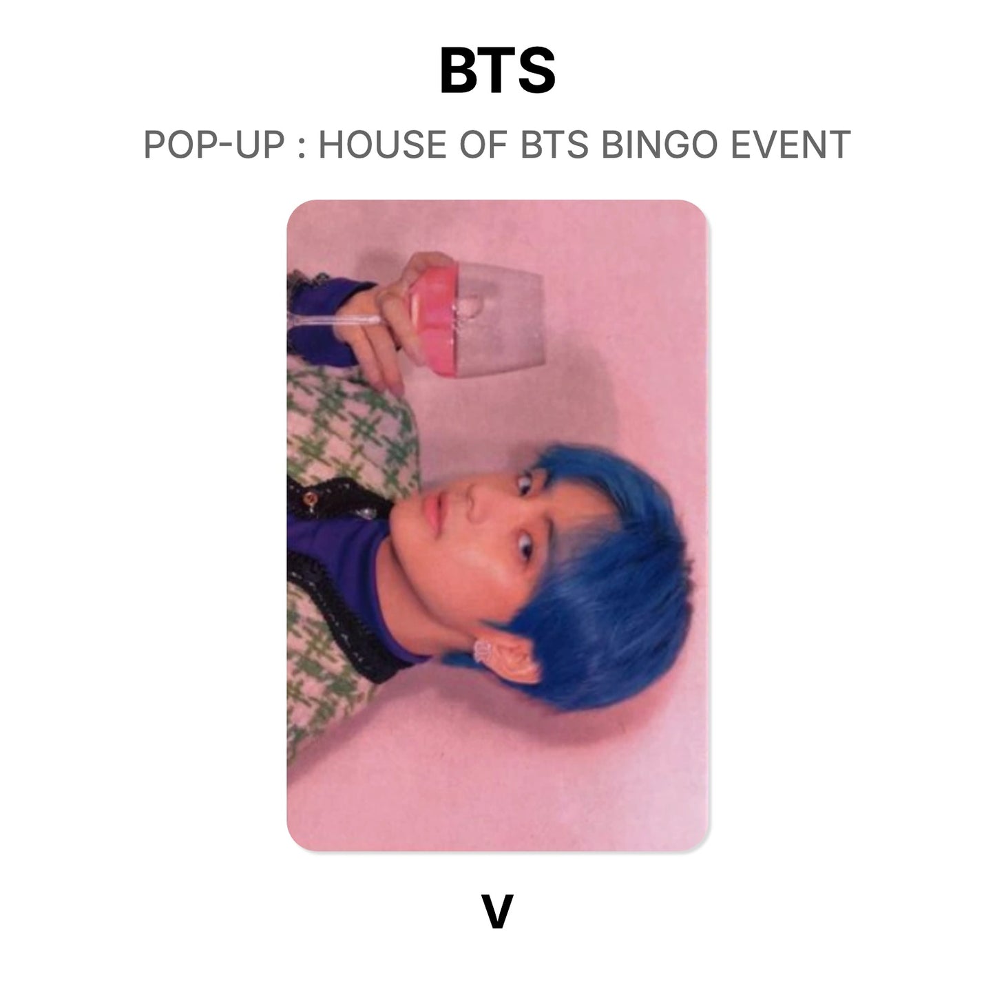 BTS POP-UP : HOUSE OF BTS BINGO EVENT photocard oficial