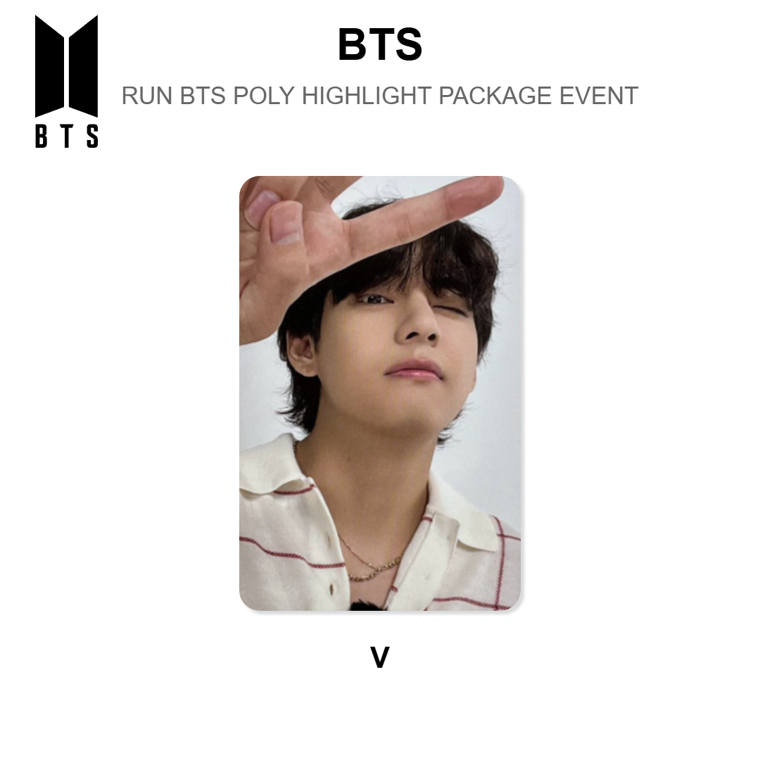 BTS RUN BTS POLY HIGHLIGHT PACKAGE EVENT Official Photocard