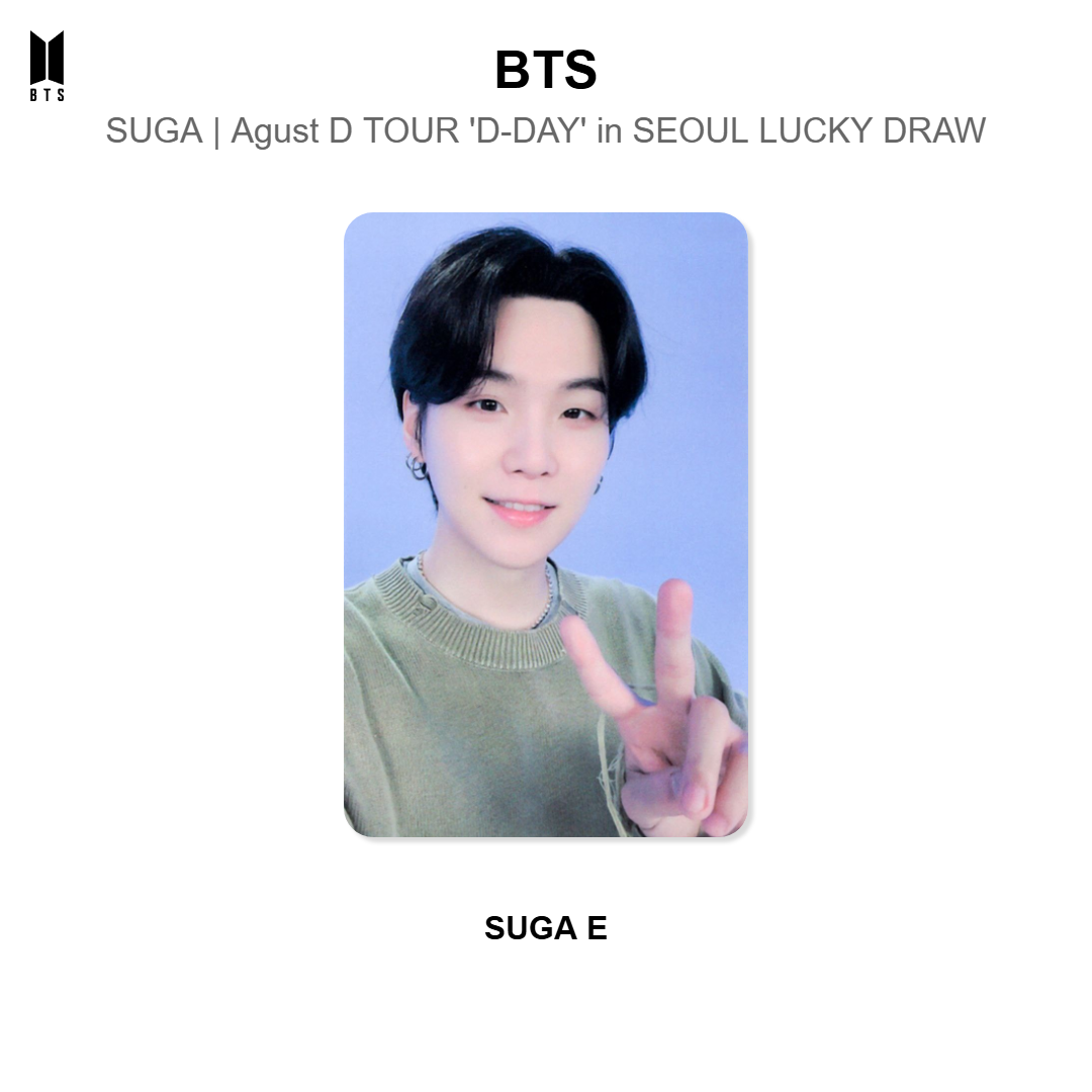 BTS SUGA | Agust D TOUR 'D-DAY' in SEOUL LUCKY DRAW Official Photocard
