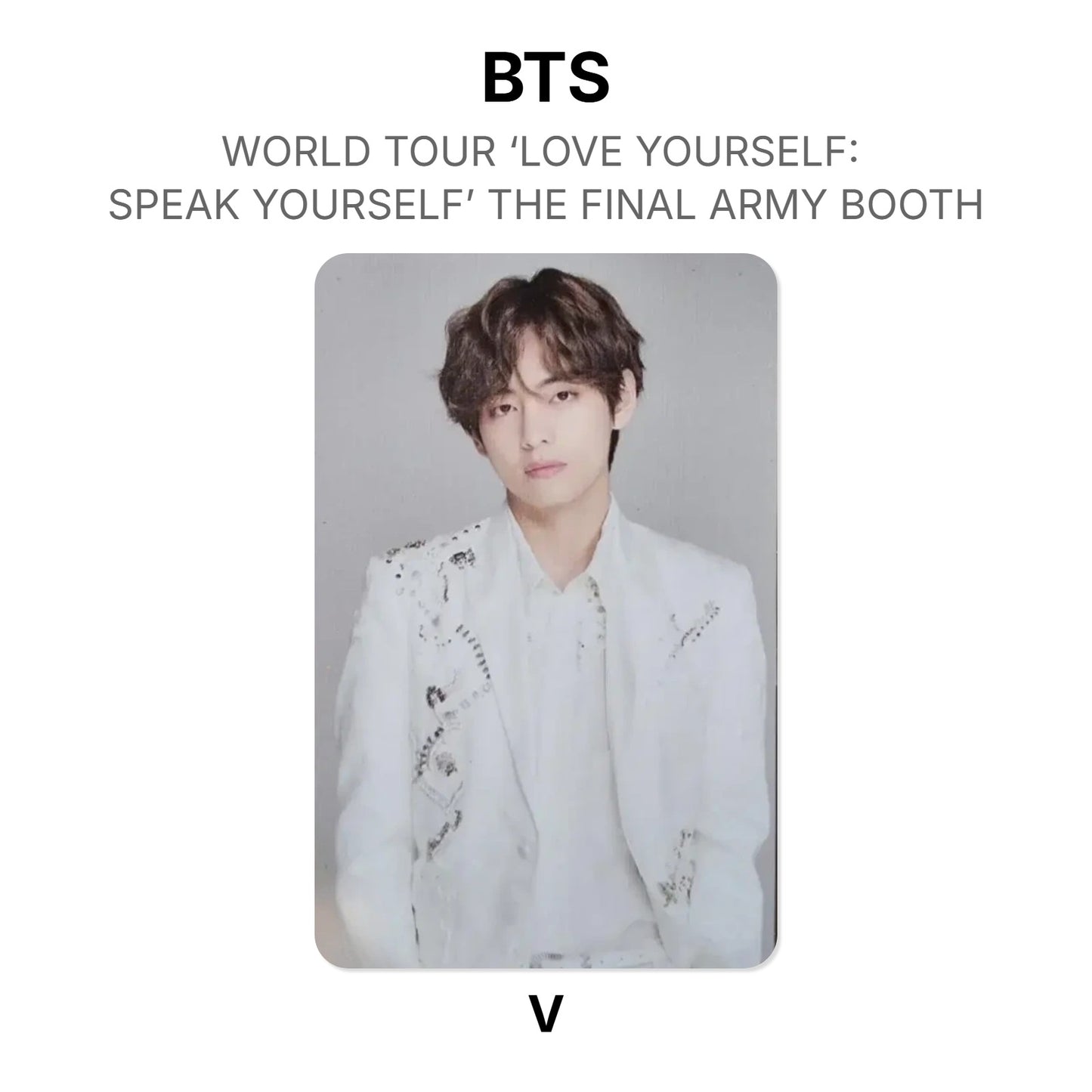 BTS WORLD TOUR ‘LOVE YOURSELF: SPEAK YOURSELF’ THE FINAL ARMY BOOTH Official Photocard