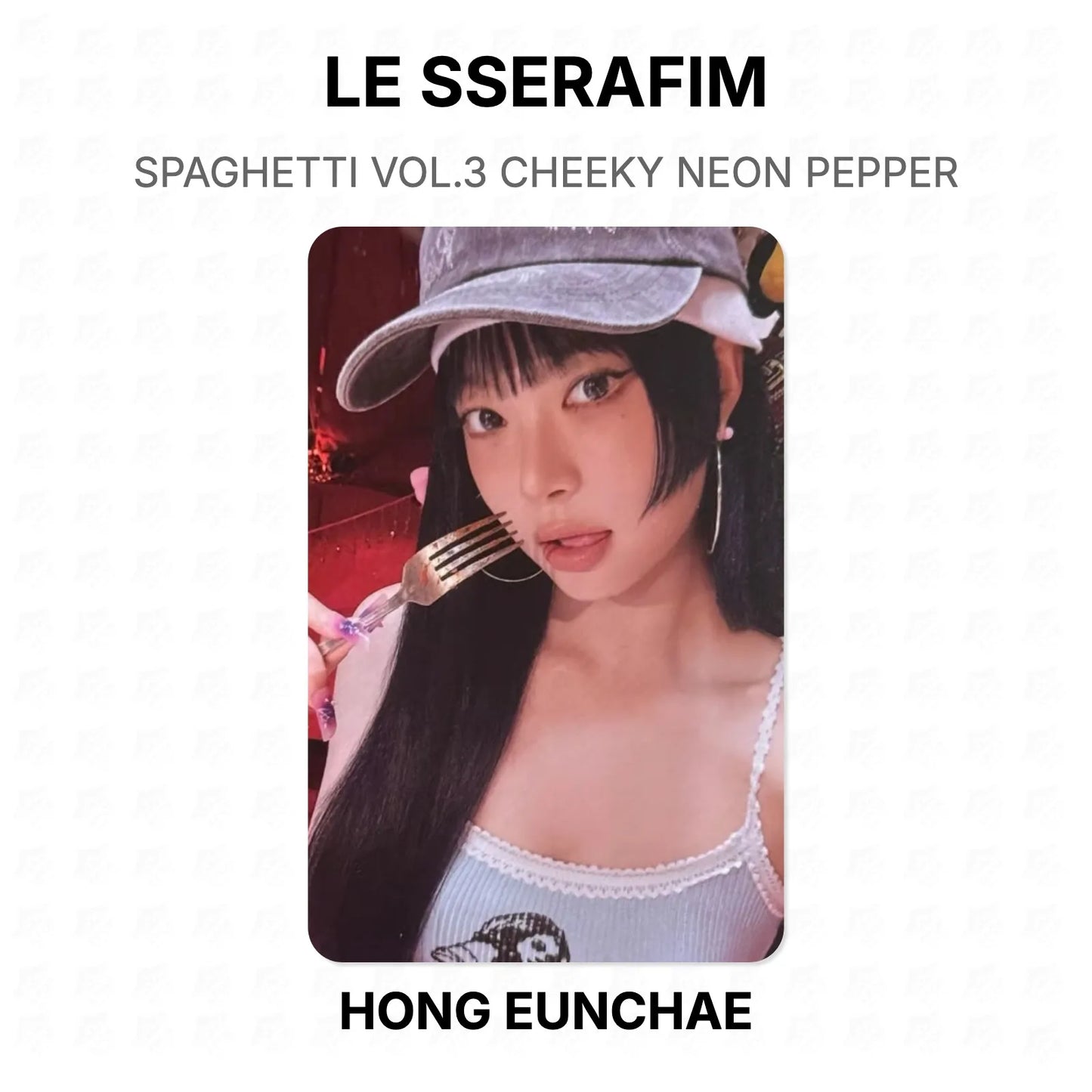 LE SSERAFIM SPAGHETTI VOL.3 CHEEKY NEON PEPPER Official Photocard