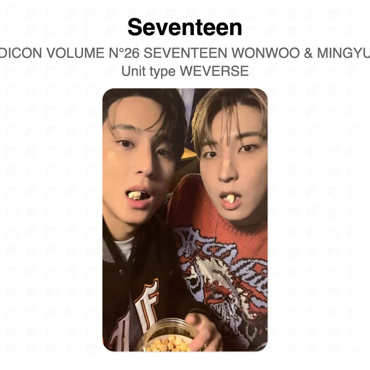 Seventeen DICON VOLUME N°26 SEVENTEEN WONWOO & MINGYU Unit type WEVERSE Official Photocard