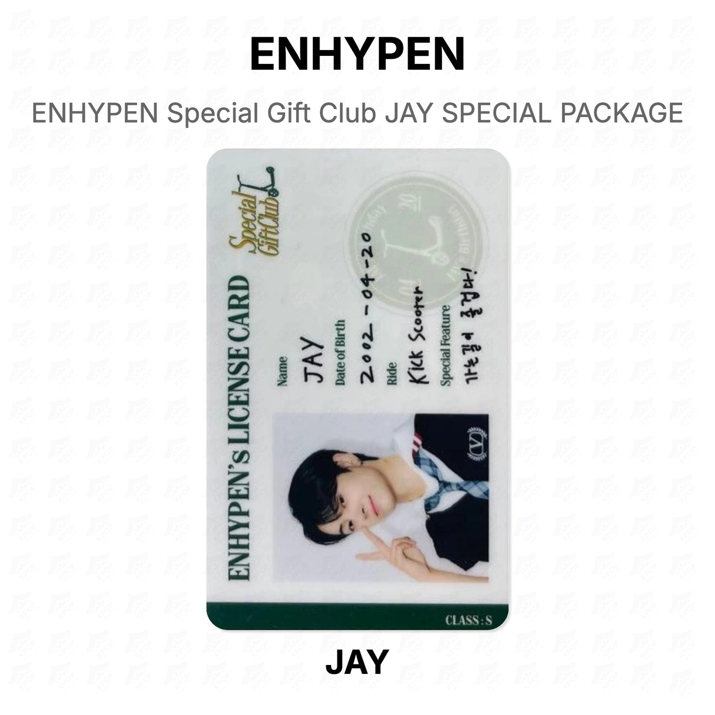 ENHYPEN Special Gift Club JAY SPECIAL PACKAGE Official Photocard