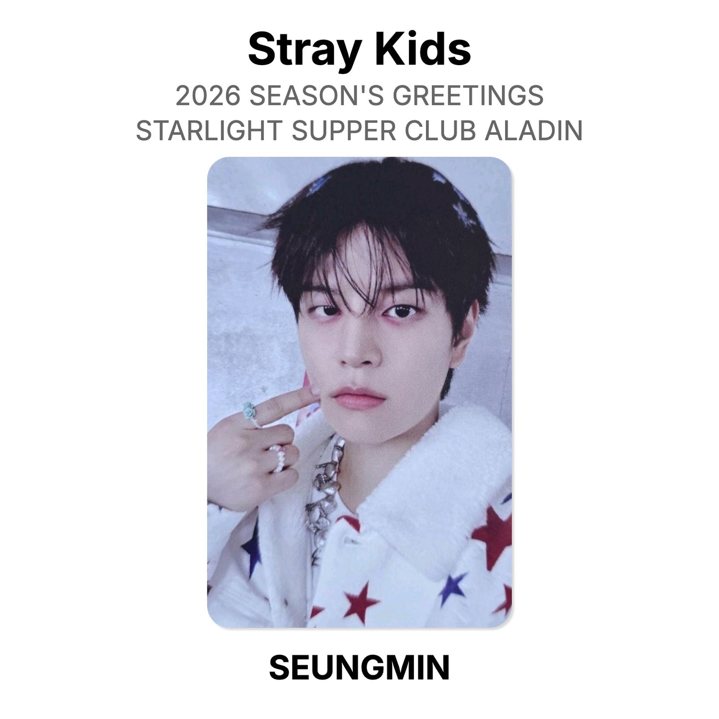 Stray Kids 2026 SEASON'S GREETINGS STARLIGHT SUPPER CLUB ALADIN photocard oficial
