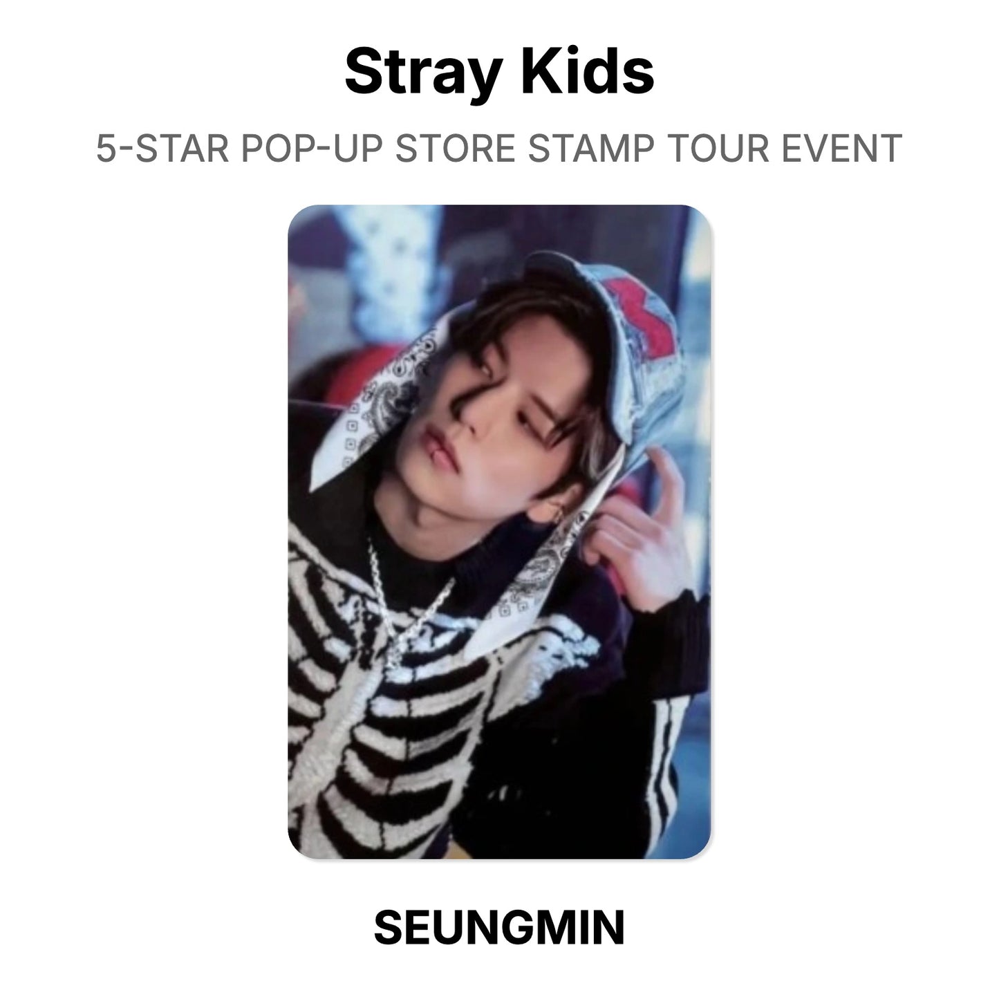 Stray Kids 5-STAR POP-UP STORE STAMP TOUR EVENT photocard oficial