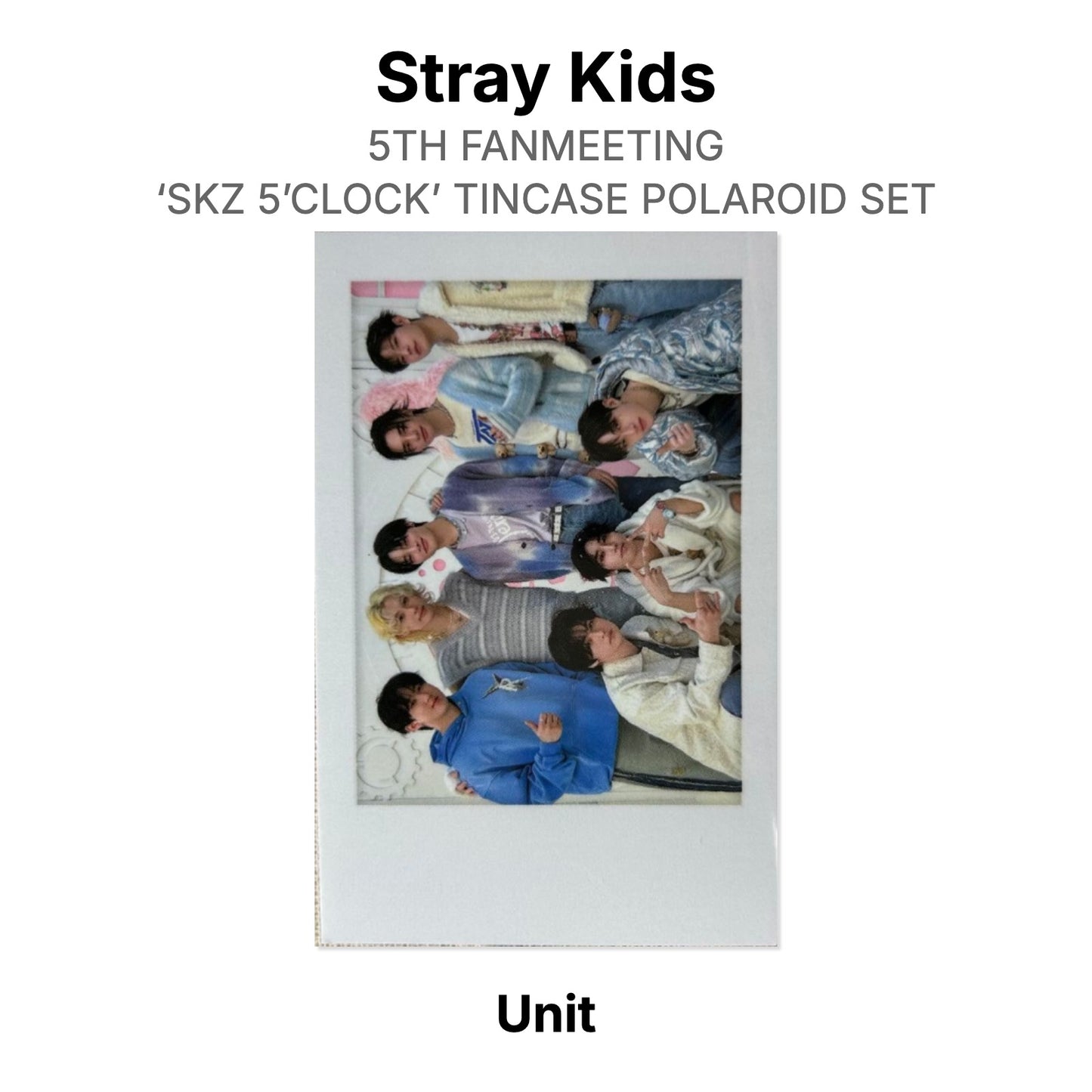Stray Kids 5TH FANMEETING ‘SKZ 5’CLOCK’ TINCASE POLAROID SET photocard oficial