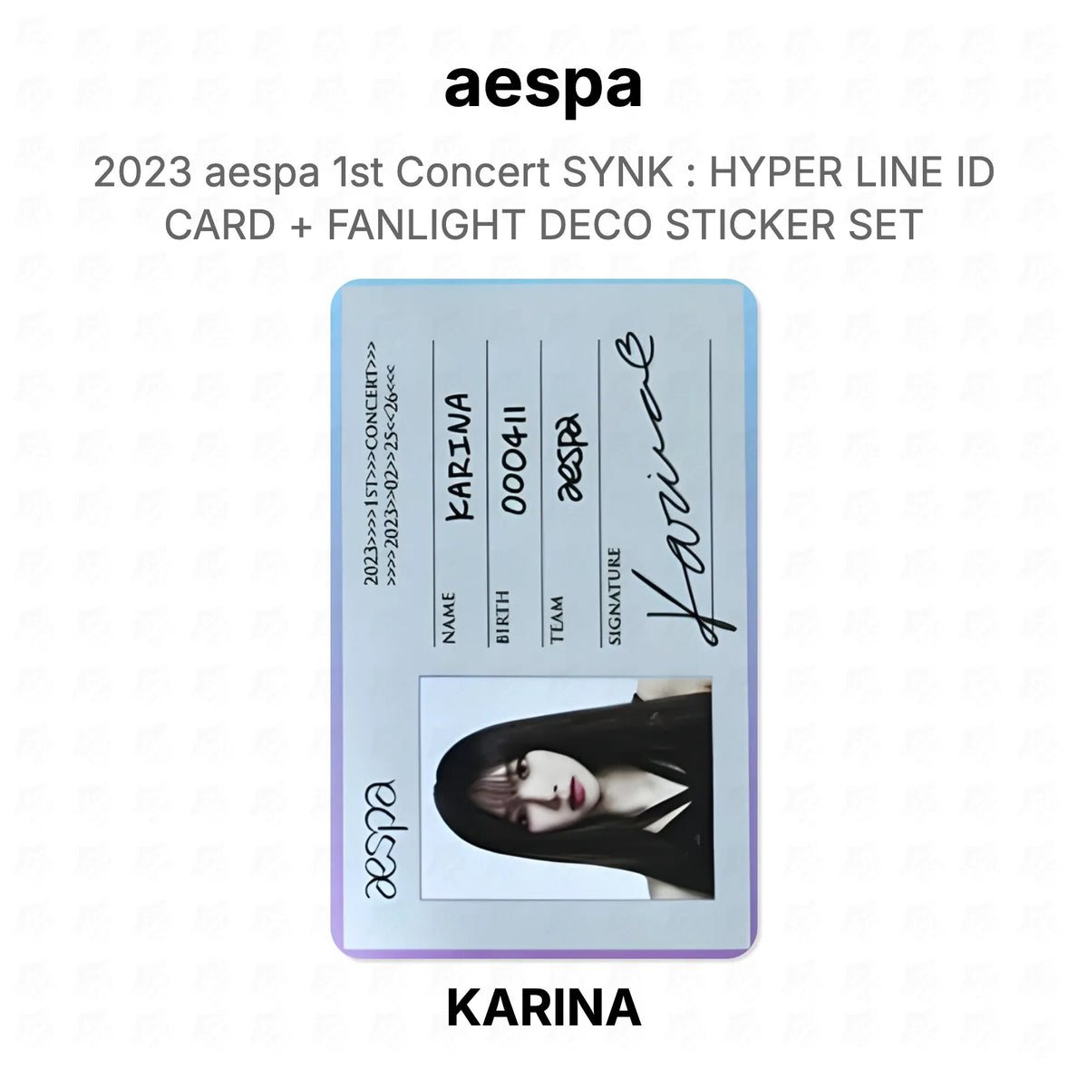 aespa 2023 aespa 1st Concert SYNK : HYPER LINE ID CARD + FANLIGHT DECO STICKER SET Official Photocard