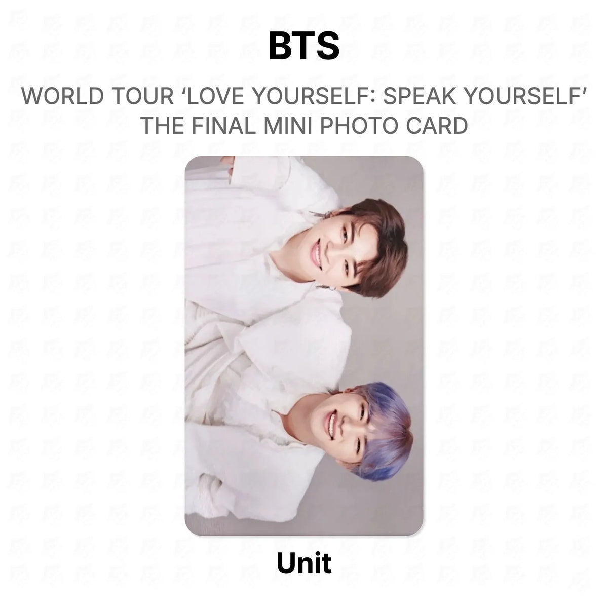 BTS WORLD TOUR ‘LOVE YOURSELF: SPEAK YOURSELF’ THE FINAL MINI PHOTO CARD photocard oficial