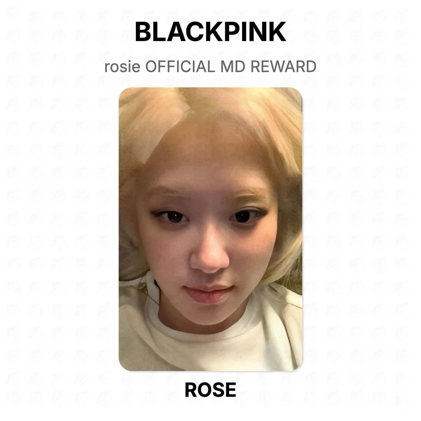 BLACKPINK rosie OFFICIAL MD REWARD Official Photocard