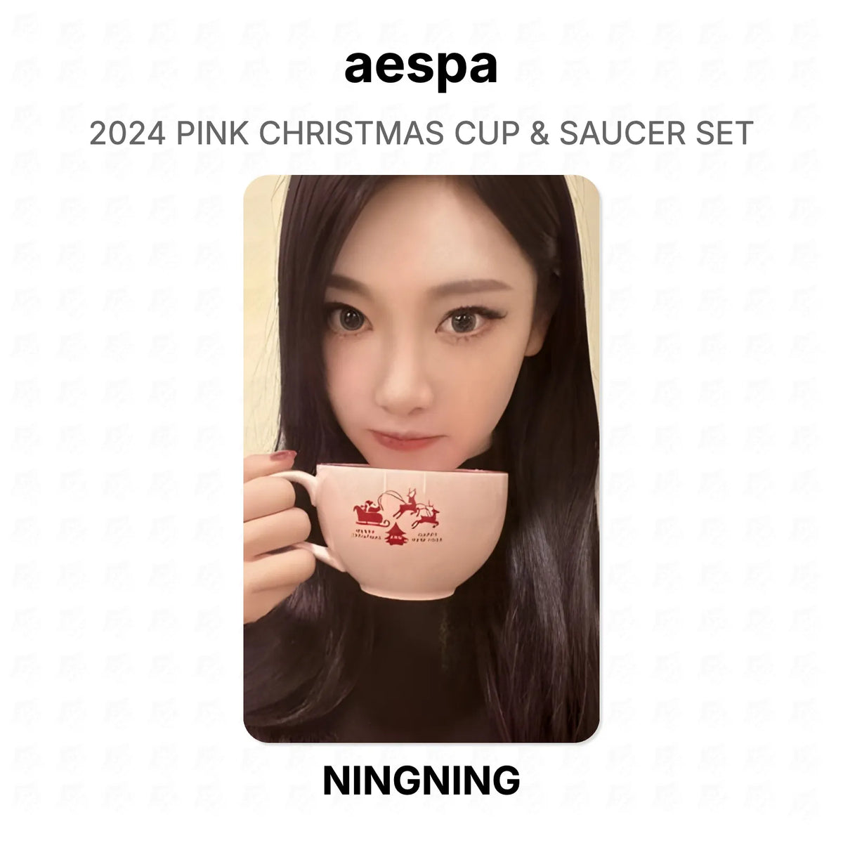 aespa 2024 PINK CHRISTMAS CUP & SAUCER SET Official Photocard
