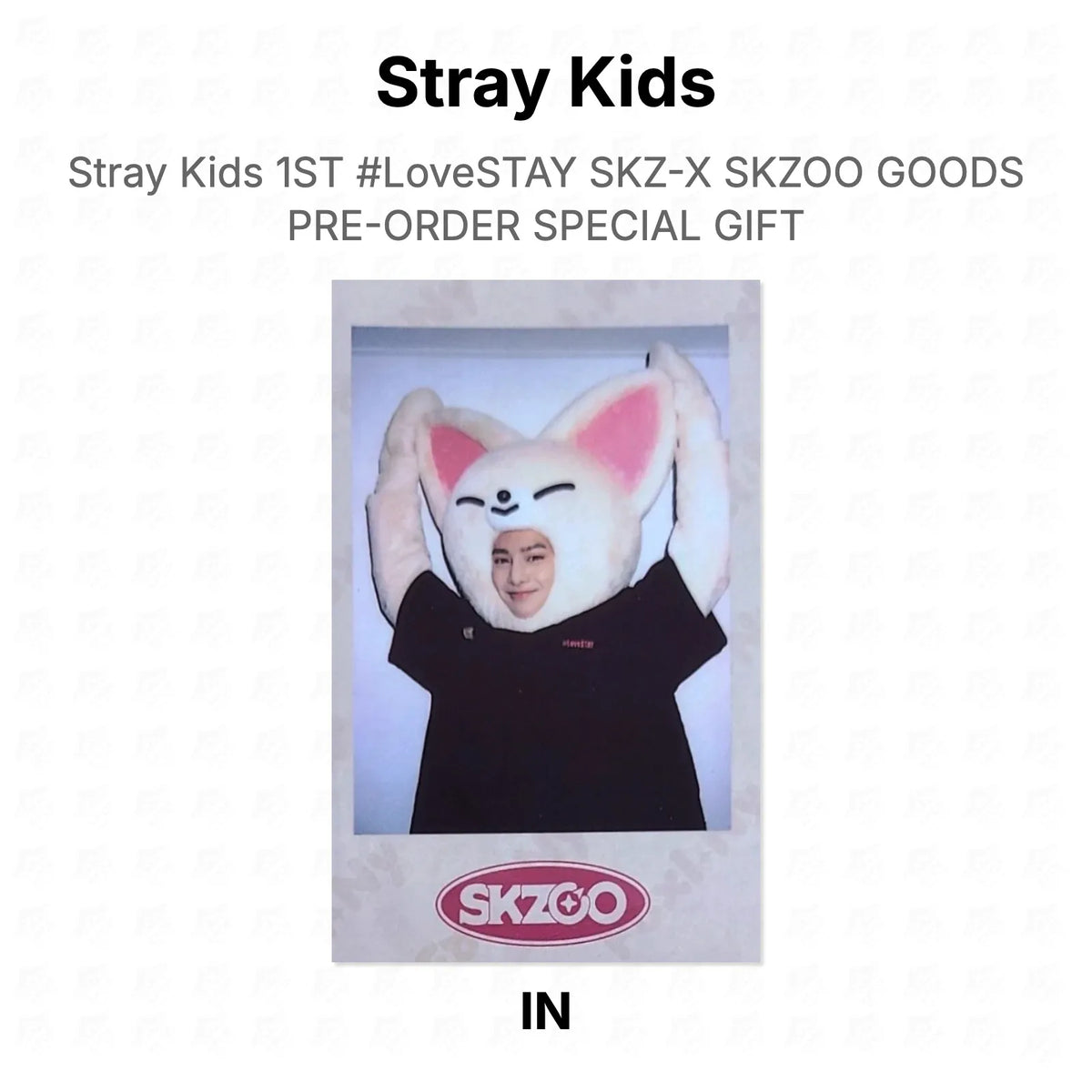 Stray Kids 1ST #LoveSTAY SKZ-X SKZOO GOODS PRE-ORDER SPECIAL GIFT Official Photocard