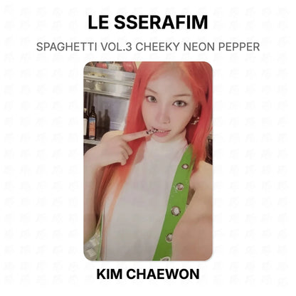 LE SSERAFIM SPAGHETTI VOL.3 CHEEKY NEON PEPPER Official Photocard