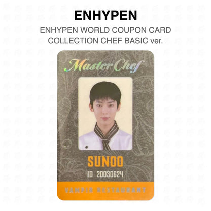 ENHYPEN WORLD COUPON CARD COLLECTION CHEF BASIC ver. Official Photocard