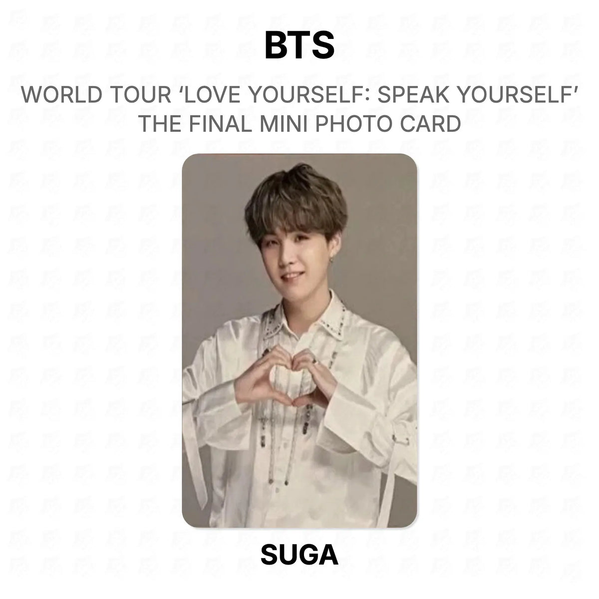 BTS WORLD TOUR ‘LOVE YOURSELF: SPEAK YOURSELF’ THE FINAL MINI PHOTO CARD photocard oficial