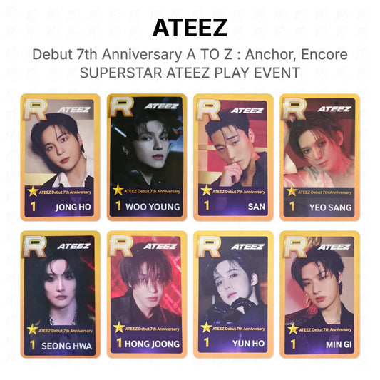 ATEEZ Debut 7th Anniversary A TO Z : Anchor, Encore SUPERSTAR ATEEZ PLAY EVENT Official Photocard