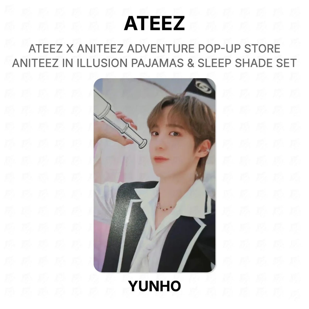 ATEEZ X ANITEEZ ADVENTURE POP-UP STORE ANITEEZ IN ILLUSION PAJAMAS & SLEEP SHADE SET Official Photocard
