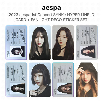 aespa 2023 aespa 1st Concert SYNK : HYPER LINE ID CARD + FANLIGHT DECO STICKER SET Official Photocard