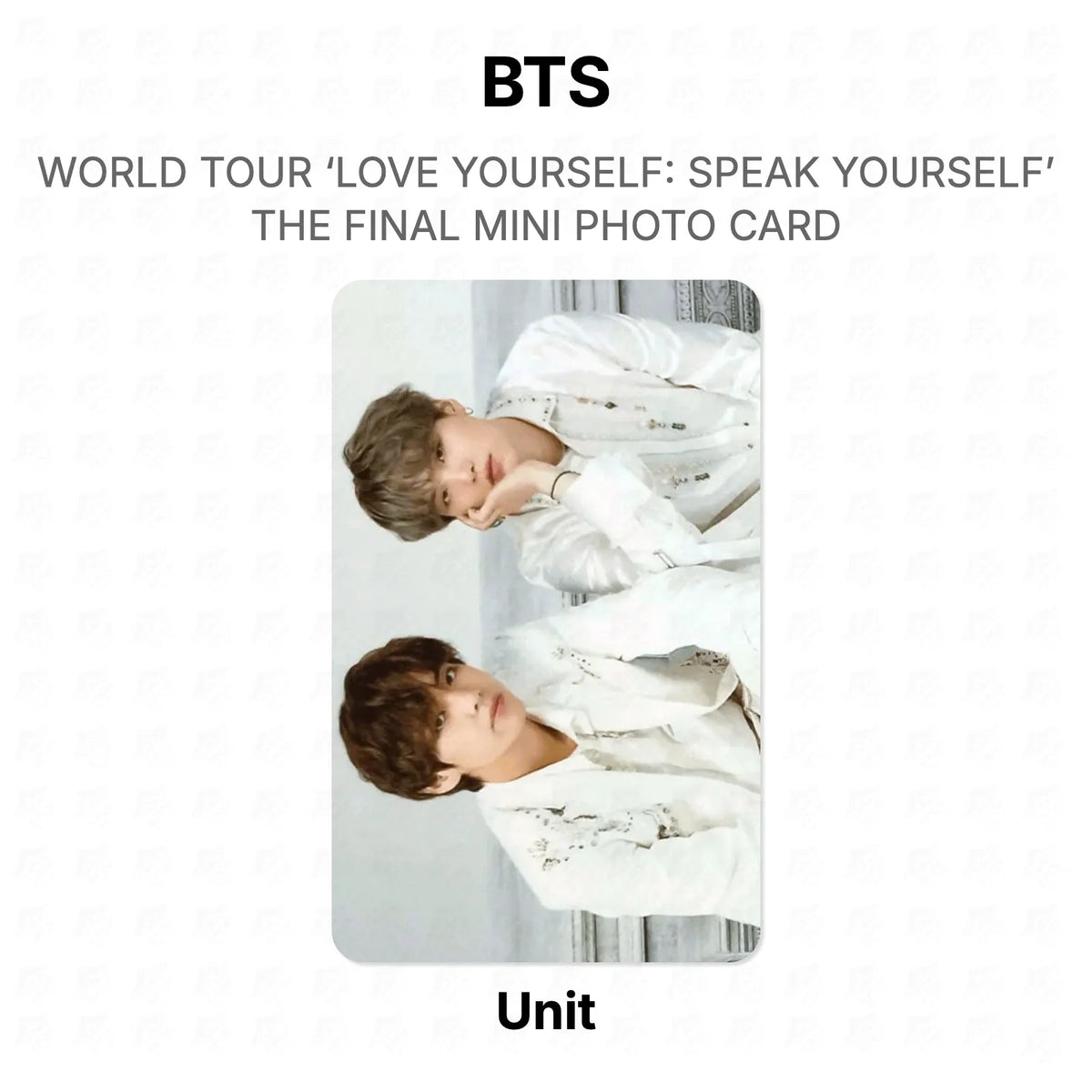 BTS WORLD TOUR ‘LOVE YOURSELF: SPEAK YOURSELF’ THE FINAL MINI PHOTO CARD photocard oficial