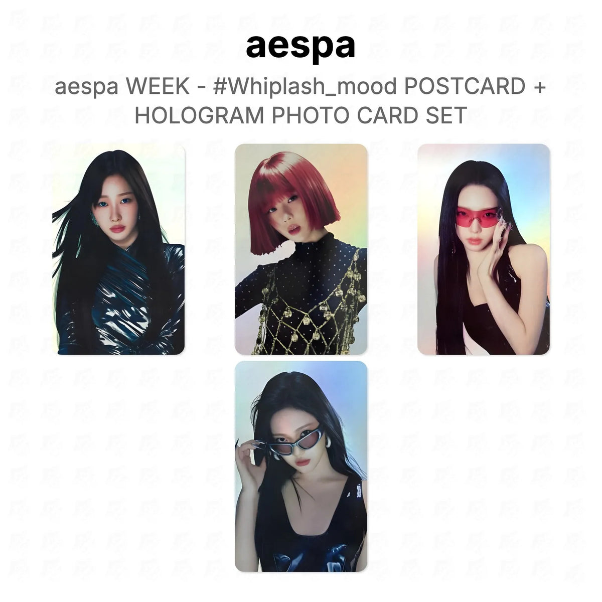 aespa WEEK - #Whiplash_mood POSTCARD + HOLOGRAM PHOTO CARD SET Official Photocard