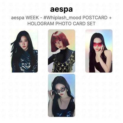 aespa WEEK - #Whiplash_mood POSTCARD + HOLOGRAM PHOTO CARD SET Official Photocard
