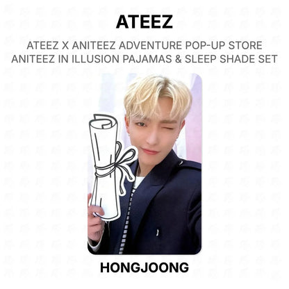 ATEEZ X ANITEEZ ADVENTURE POP-UP STORE ANITEEZ IN ILLUSION PAJAMAS & SLEEP SHADE SET Official Photocard