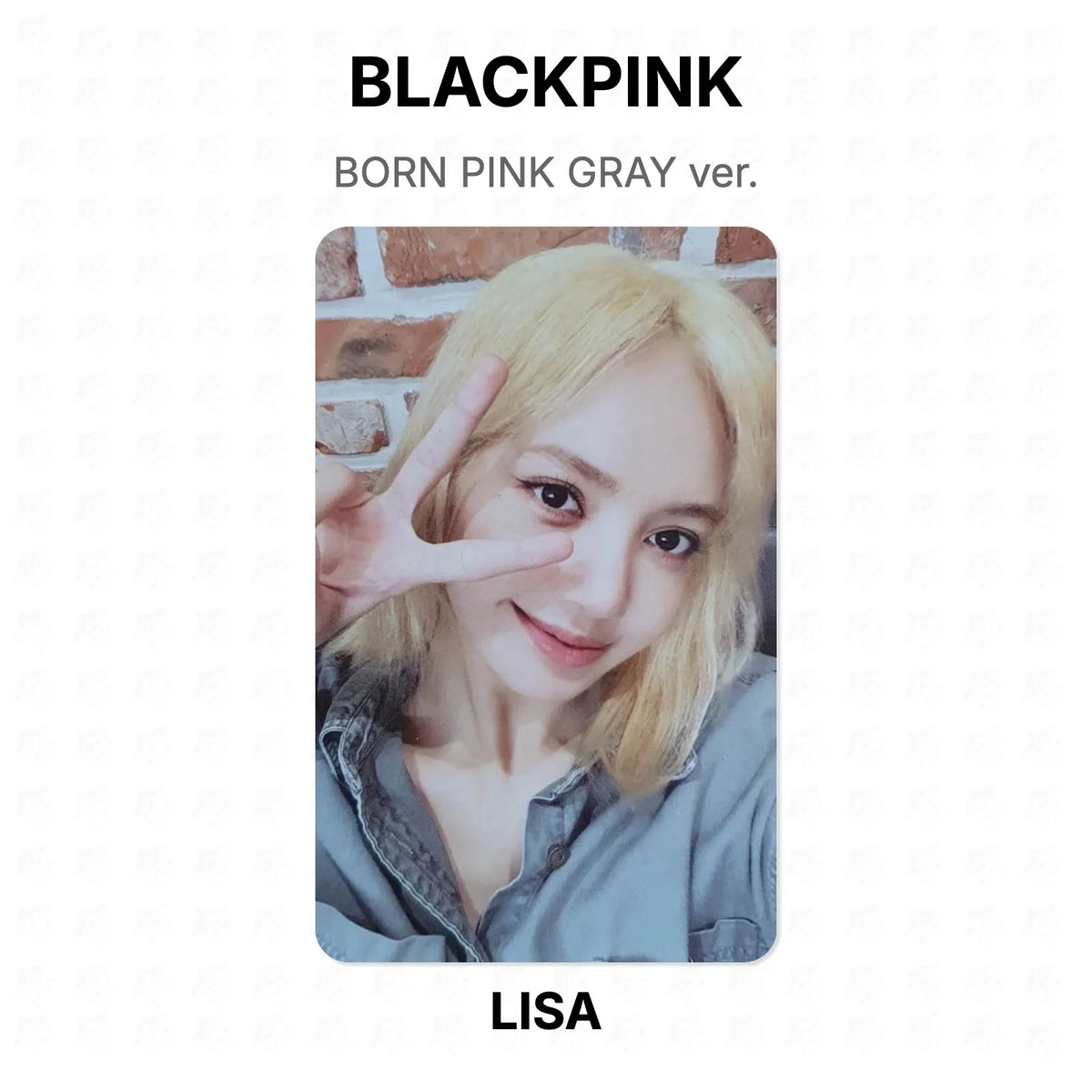 BLACKPINK BORN PINK GRAY ver. Official Photocard