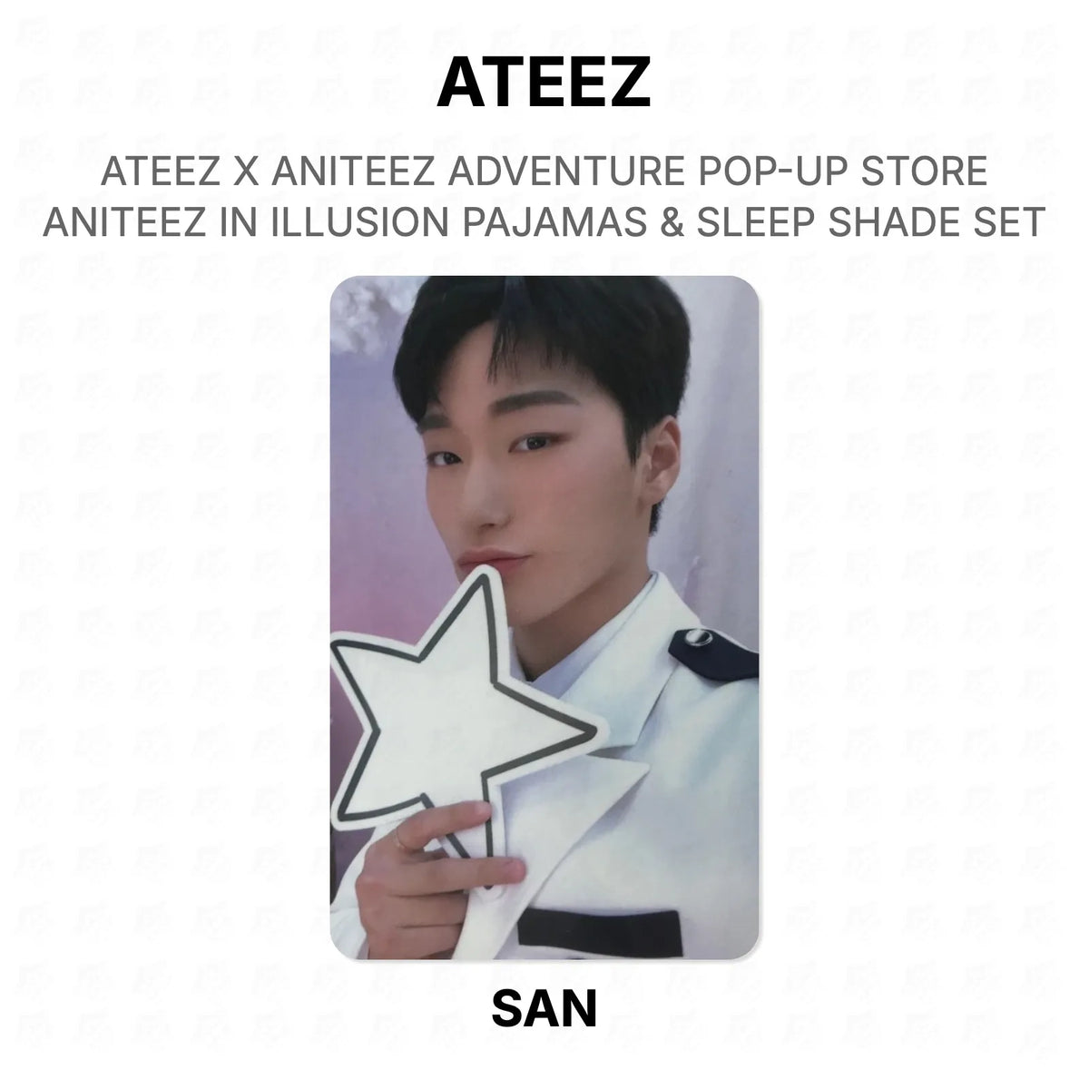 ATEEZ X ANITEEZ ADVENTURE POP-UP STORE ANITEEZ IN ILLUSION PAJAMAS & SLEEP SHADE SET Official Photocard