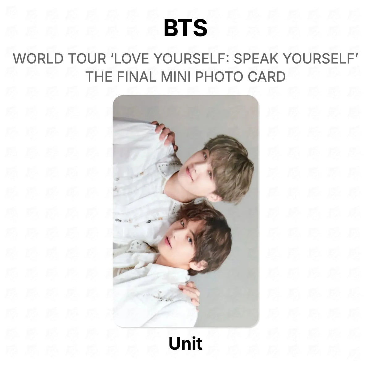 BTS WORLD TOUR ‘LOVE YOURSELF: SPEAK YOURSELF’ THE FINAL MINI PHOTO CARD photocard oficial