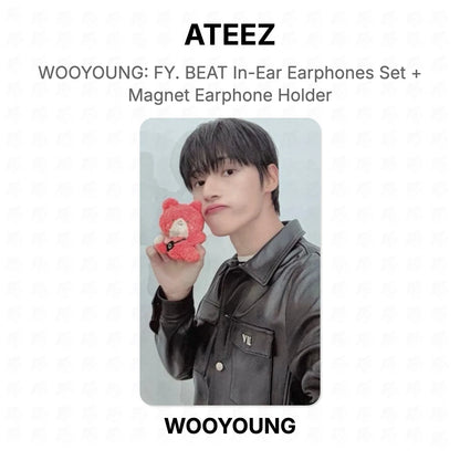 ATEEZ WOOYOUNG: FY. BEAT In-Ear Earphones Set + Magnet Earphone Holder Official Photocard