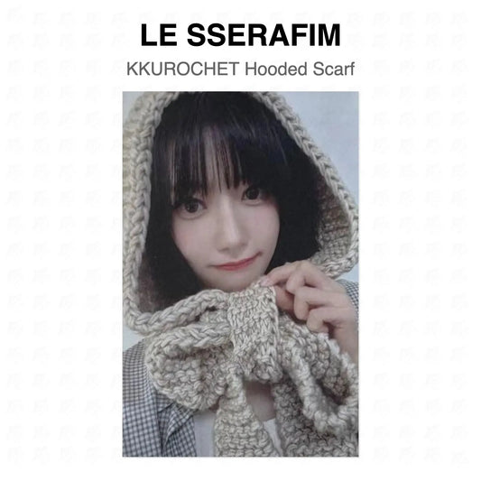 LE SSERAFIM KKUROCHET Hooded Scarf Official Photocard