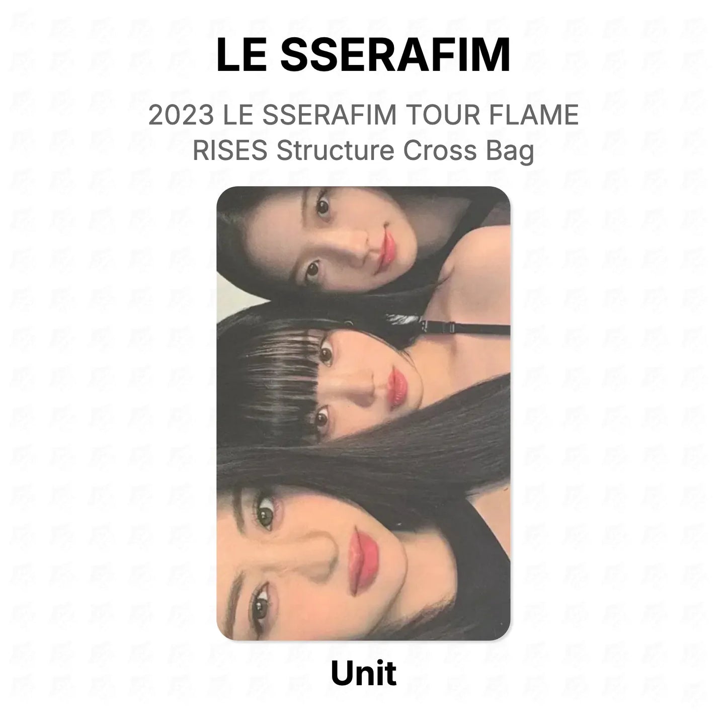 LE SSERAFIM 2023 LE SSERAFIM TOUR FLAME RISES Structure Cross Bag Official Photocard