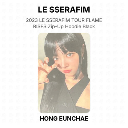 LE SSERAFIM 2023 LE SSERAFIM TOUR FLAME RISES Zip-Up Hoodie Black Official Photocard