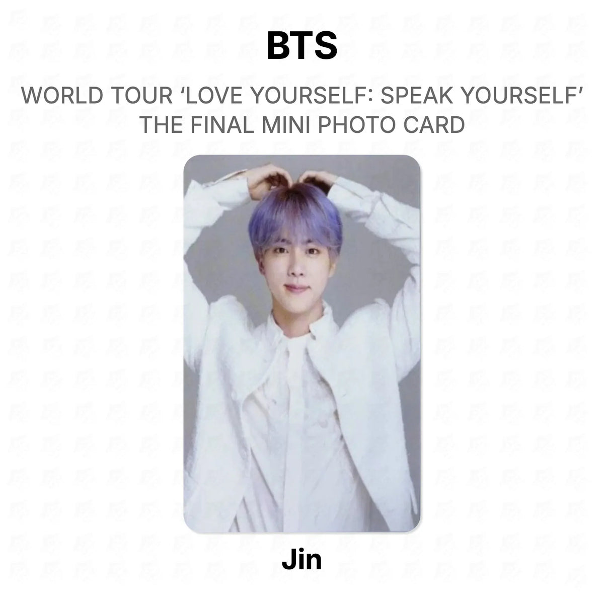 BTS WORLD TOUR ‘LOVE YOURSELF: SPEAK YOURSELF’ THE FINAL MINI PHOTO CARD photocard oficial