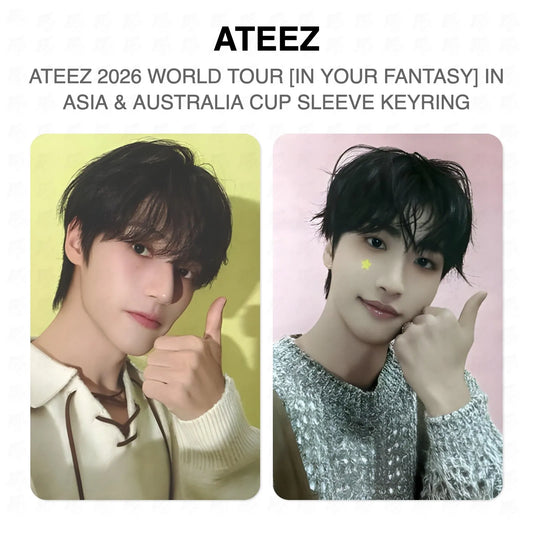 ATEEZ 2026 WORLD TOUR [IN YOUR FANTASY] IN ASIA & AUSTRALIA CUP SLEEVE KEYRING Official Photocard