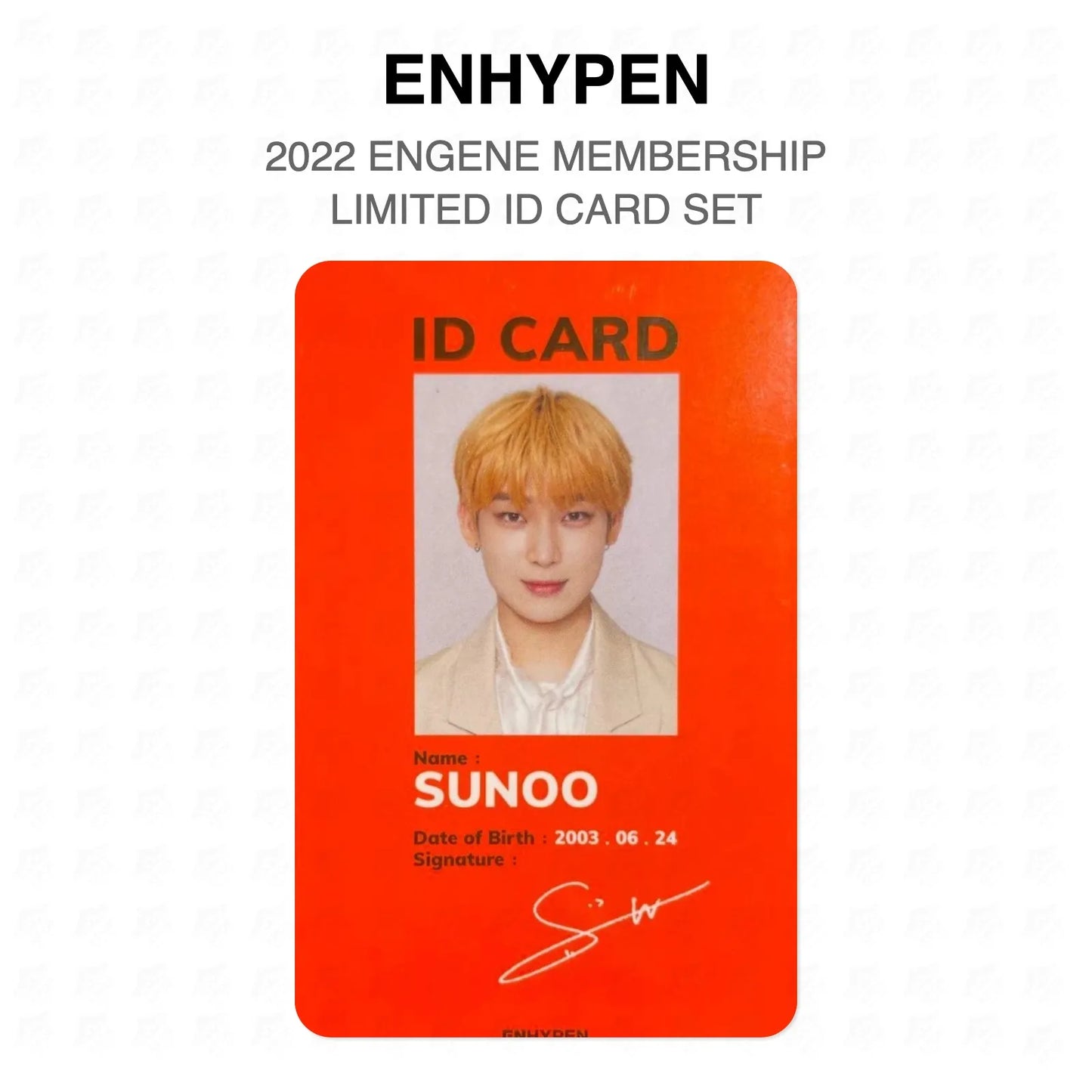 ENHYPEN 2022 ENGENE MEMBERSHIP LIMITED ID CARD SET Official Photocard
