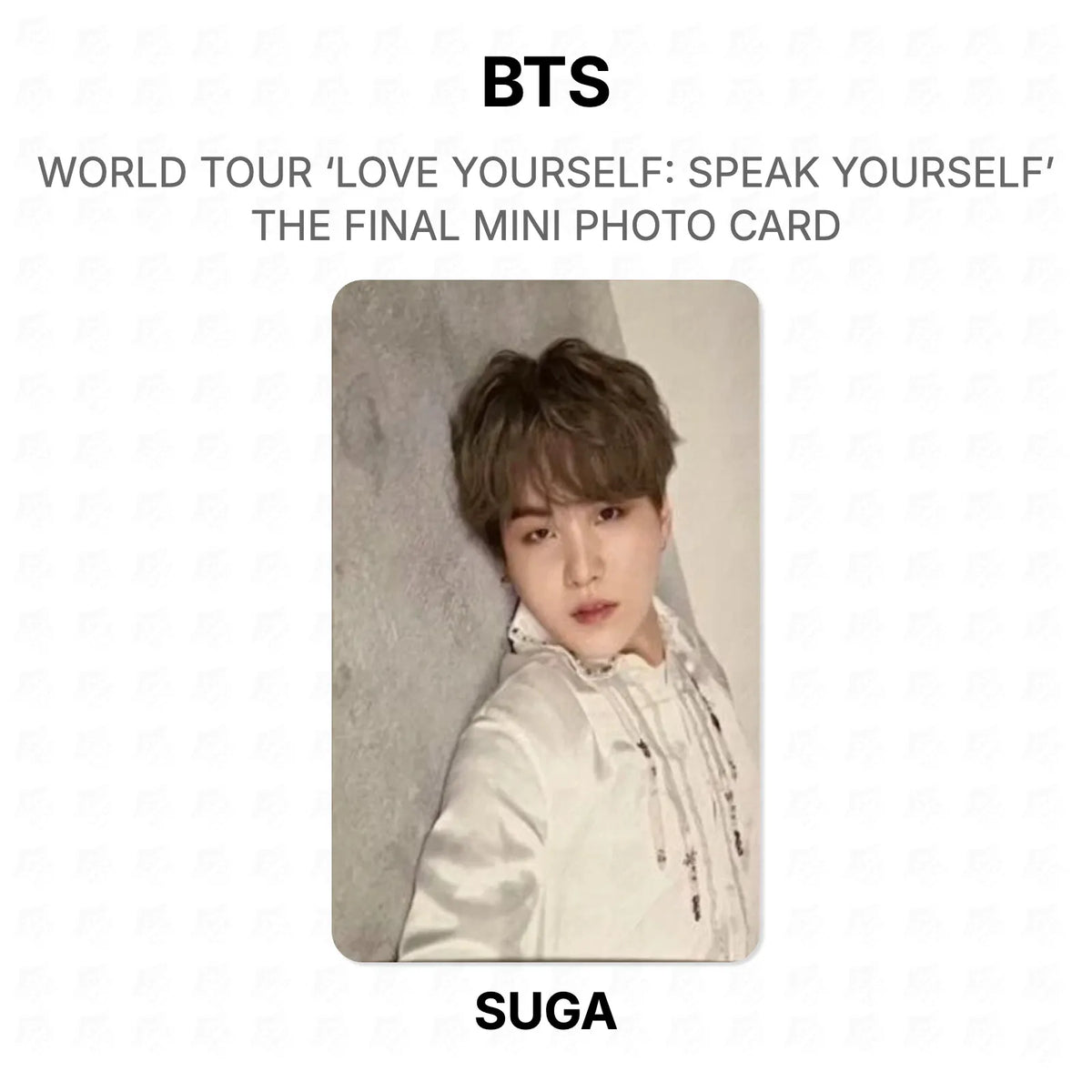 BTS WORLD TOUR ‘LOVE YOURSELF: SPEAK YOURSELF’ THE FINAL MINI PHOTO CARD photocard oficial