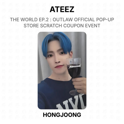 ATEEZ THE WORLD EP.2 : OUTLAW OFFICIAL POP-UP STORE SCRATCH COUPON EVENT Official Photocard