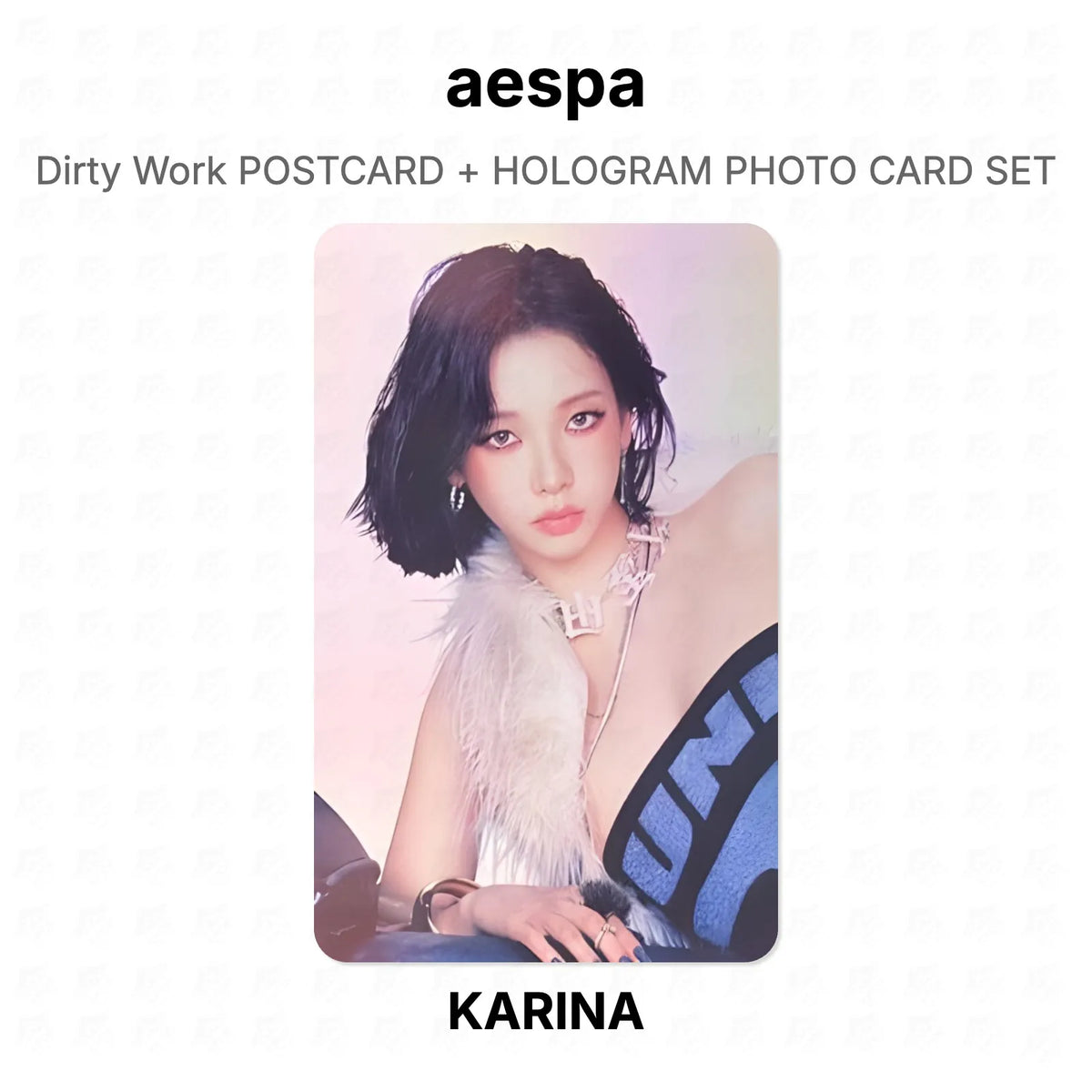 aespa Dirty Work POSTCARD + HOLOGRAM PHOTO CARD SET Official Photocard