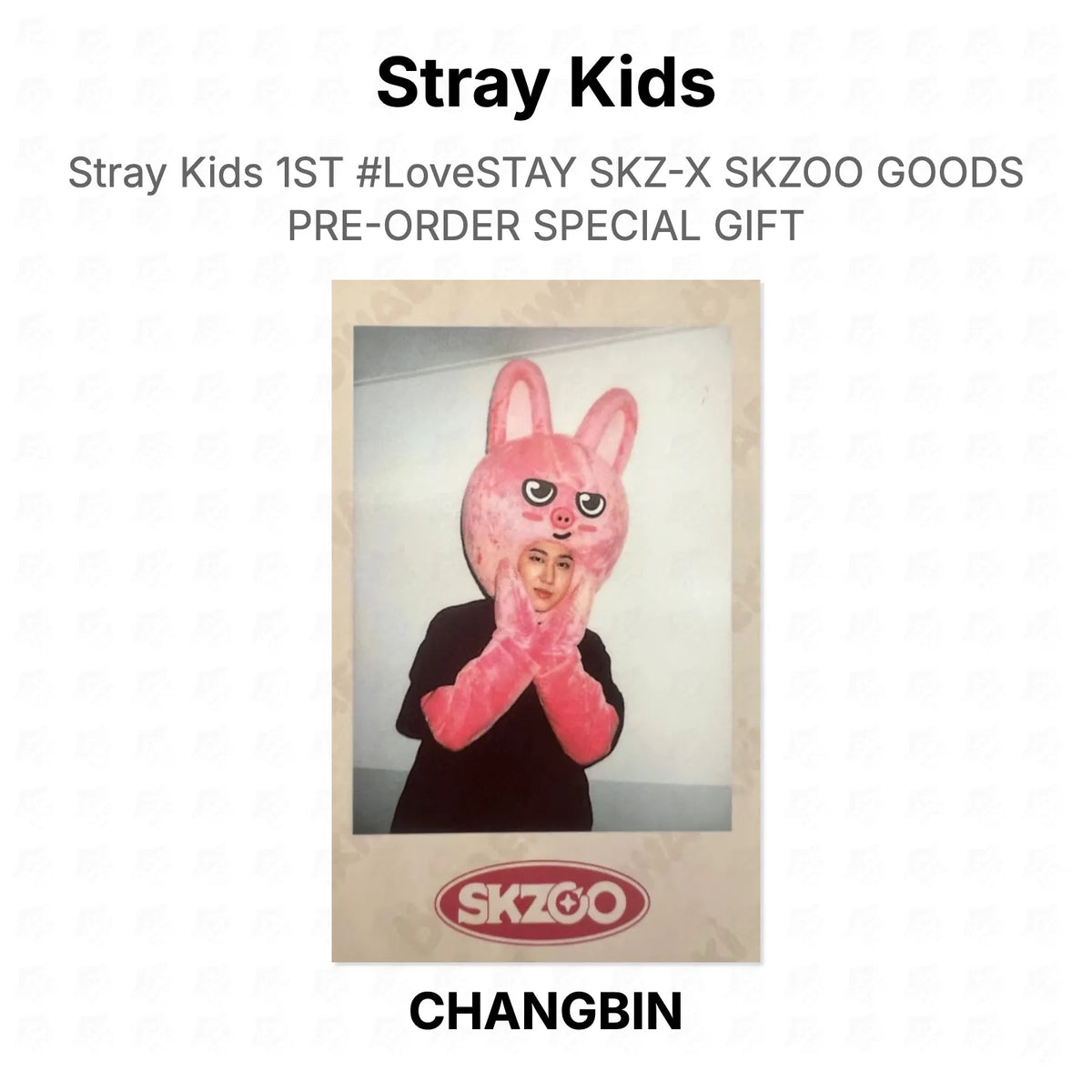 Stray Kids 1ST #LoveSTAY SKZ-X SKZOO GOODS PRE-ORDER SPECIAL GIFT Official Photocard