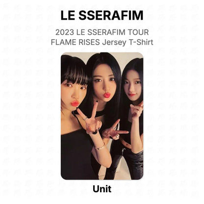 LE SSERAFIM 2023 LE SSERAFIM TOUR FLAME RISES Jersey T-Shirt Official Photocard