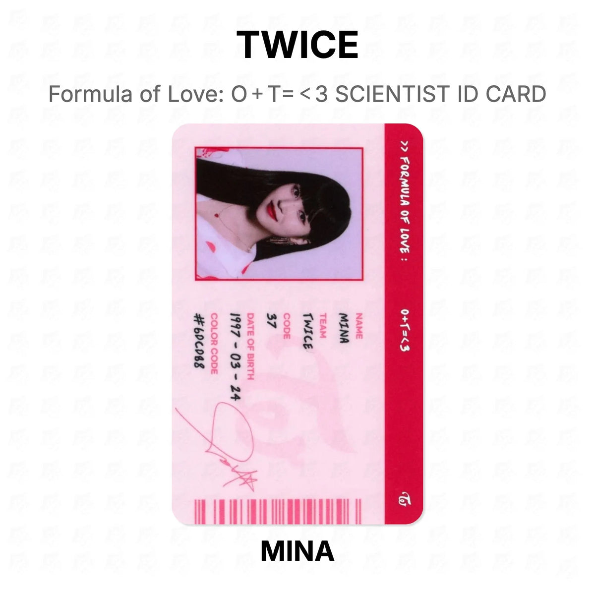 TWICE Formula of Love: O＋T=＜3 SCIENTIST ID CARD Official Photocard